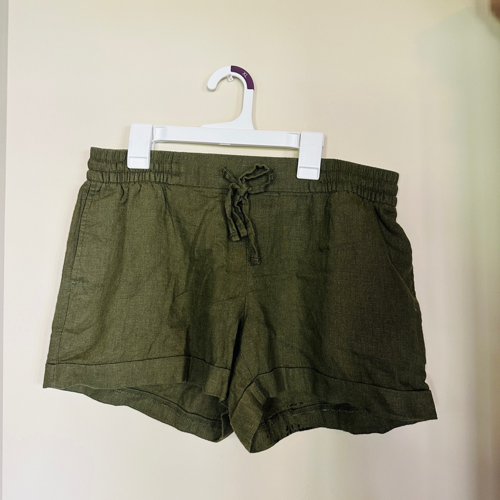 Old Navy Olive Green Women's Linen Shorts